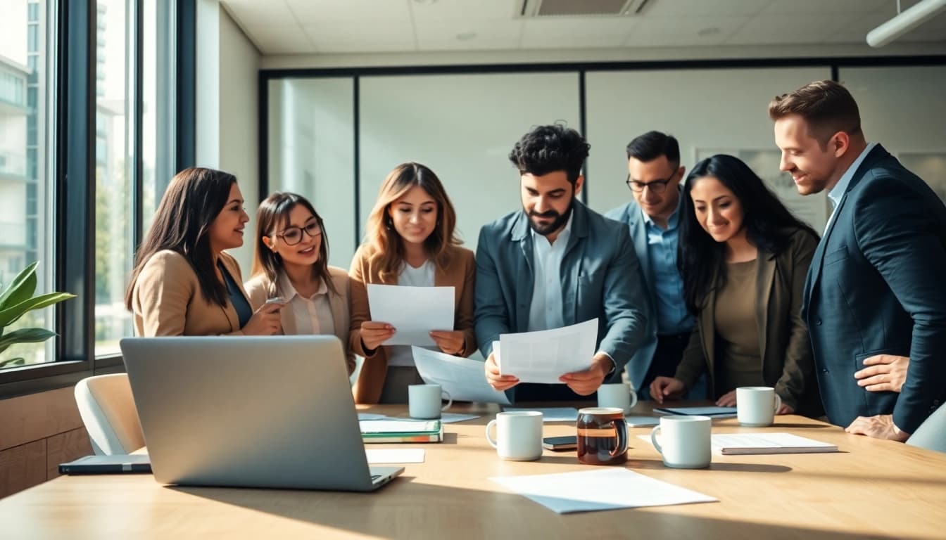 Engage with extended warranty solutions in a collaborative office meeting.