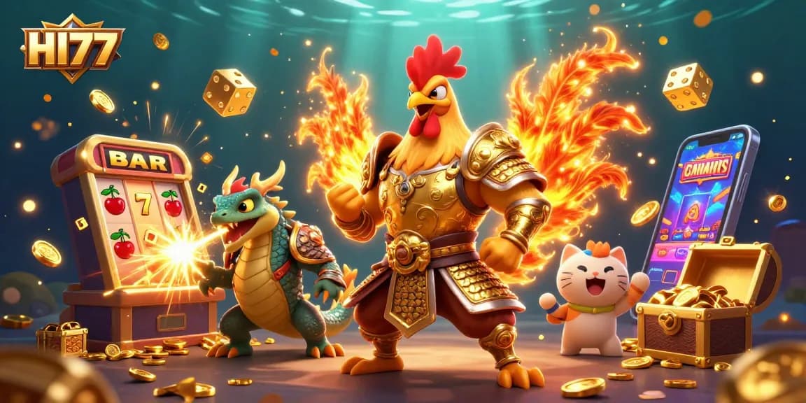 HI77 engages players with vibrant 3D casino action featuring dynamic jackpots and joyful characters.