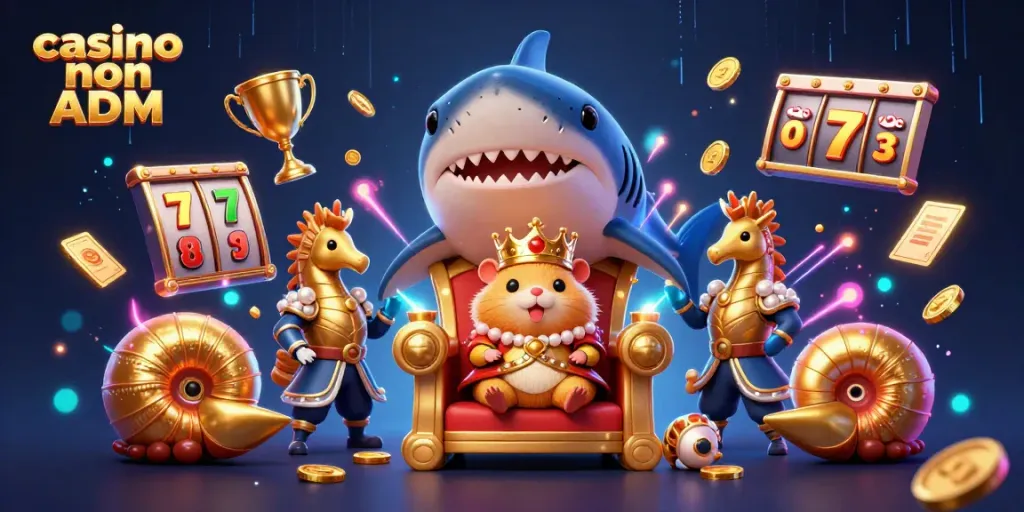 Gioca nei migliori casino non ADM, con un re criceto dorato e guardie assortite in un'illustrazione animata.