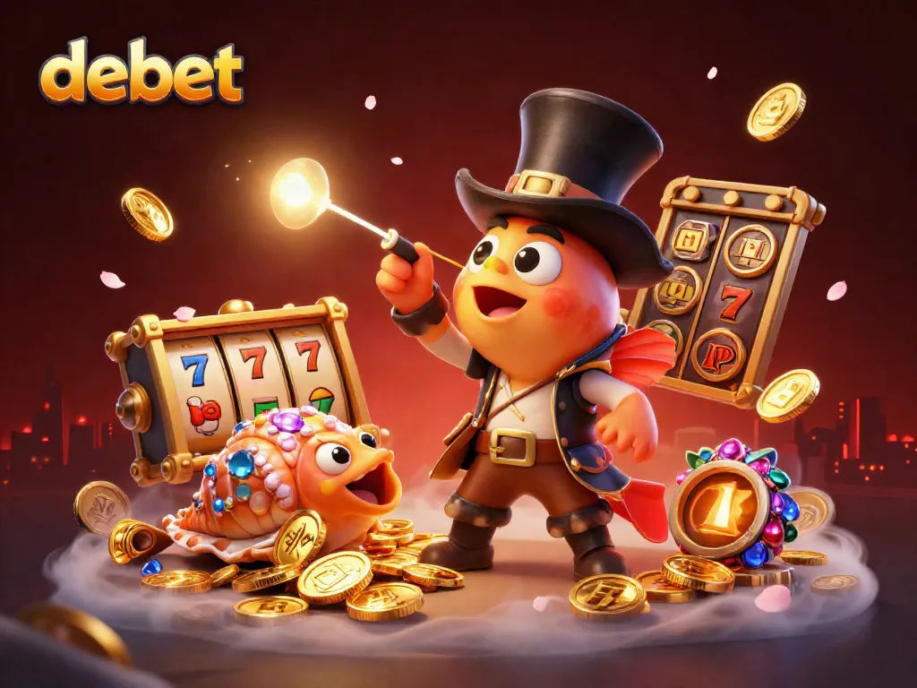 Experience vibrant debet excitement with a deep-sea anglerfish attracting golden coins amidst dynamic casino elements.