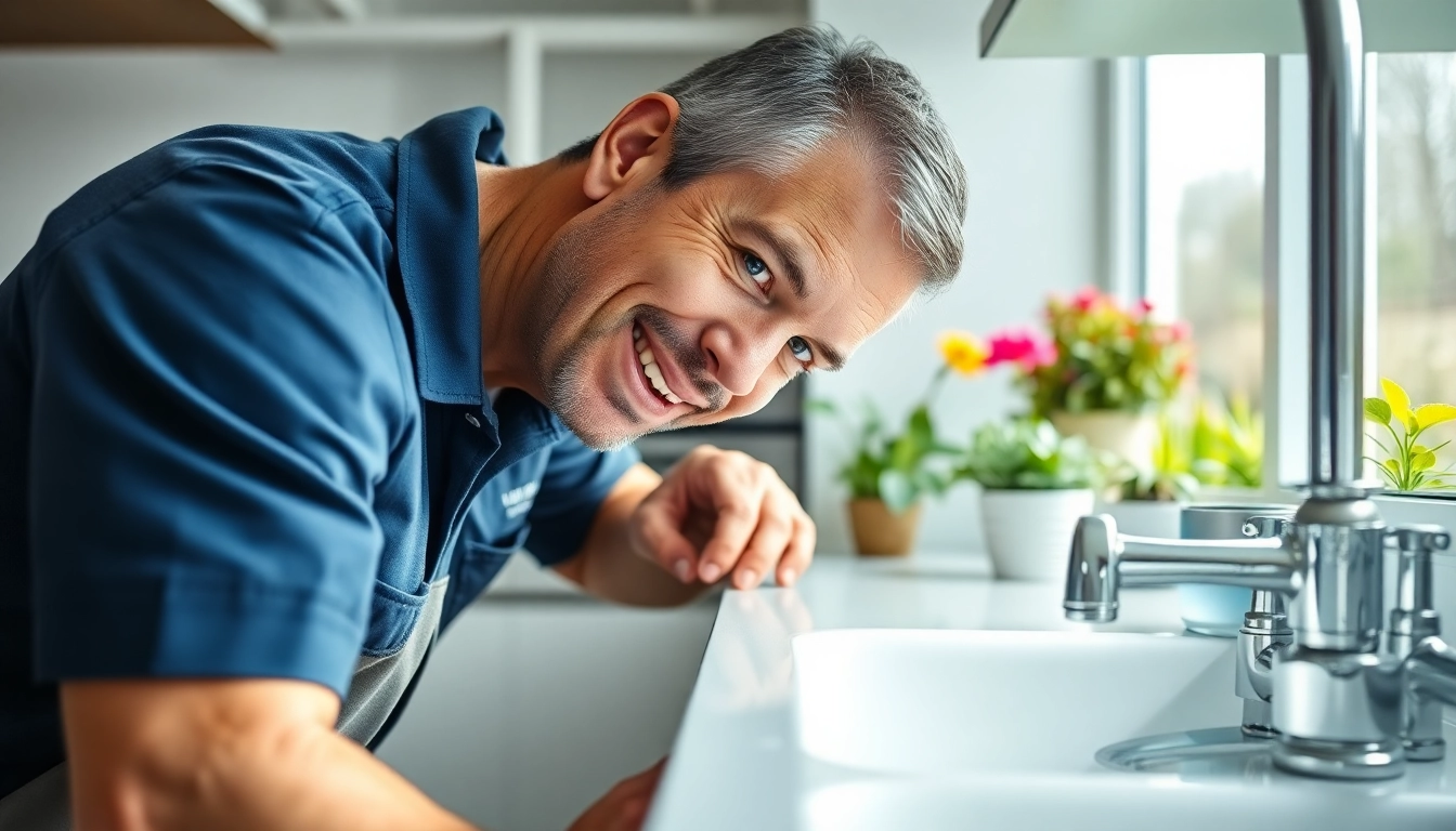Find a reliable Plumber near me fixing a leak in a modern kitchen setting.