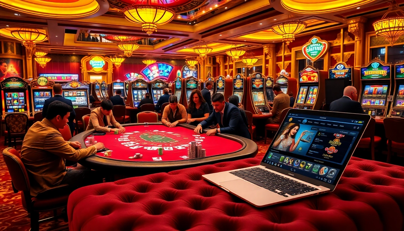 Play exciting games at Haywin’s luxurious casino with vibrant slots and poker tables.