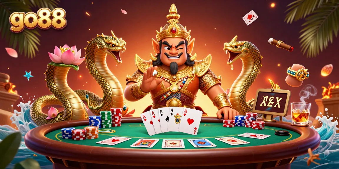 Experience thrilling go88 poker action with colorful characters and vibrant casino elements.