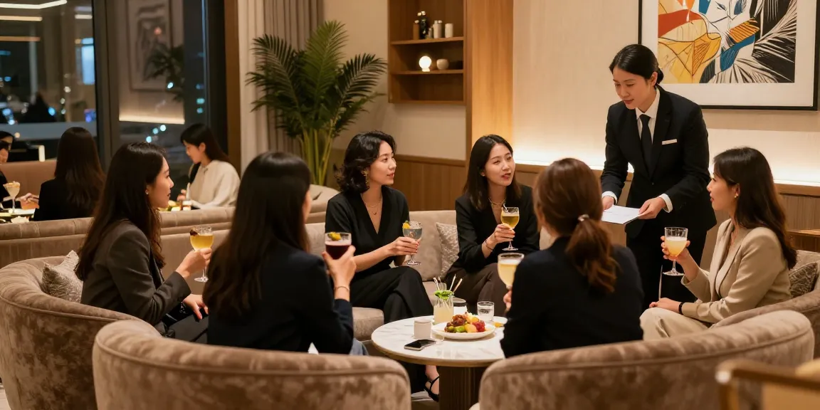 강남타이밍의 고급스러운 쩜오 내부 모습, 고객과 매니저의 상호작용이 담긴 장면입니다.