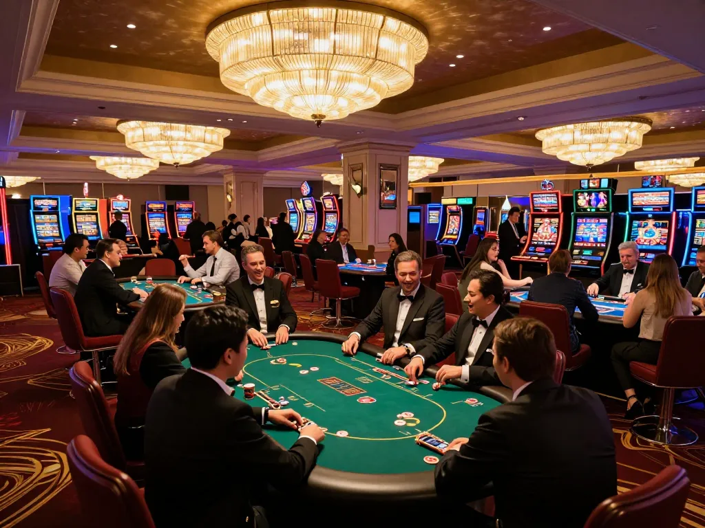 Experience the excitement of Thương hiệu 79king with players celebrating wins at a lively casino.