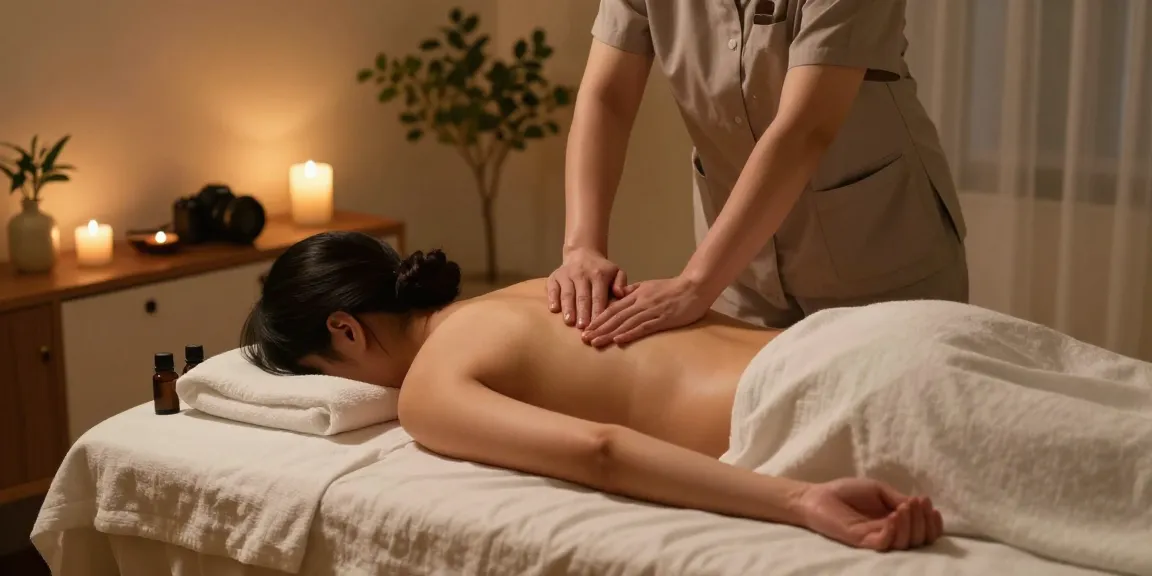 Relaxation therapy session - professional therapist providing 일산출장안마 massage in a warm, serene setting.