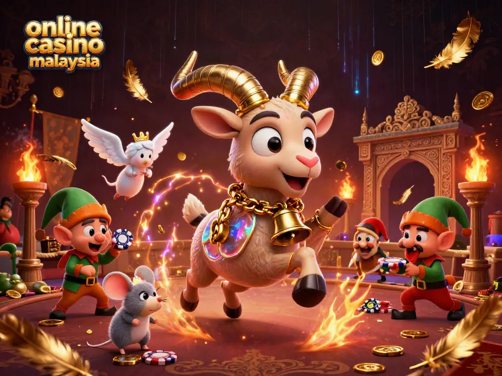 Engage in thrilling gameplay at the online casino malaysia with festive characters and vibrant visuals.