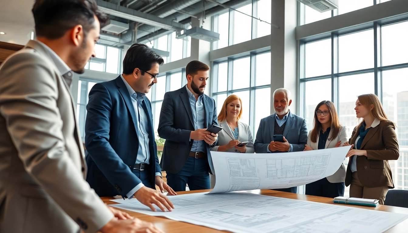 Engaging moment in construction advocacy, showcasing a collaborative team discussion.