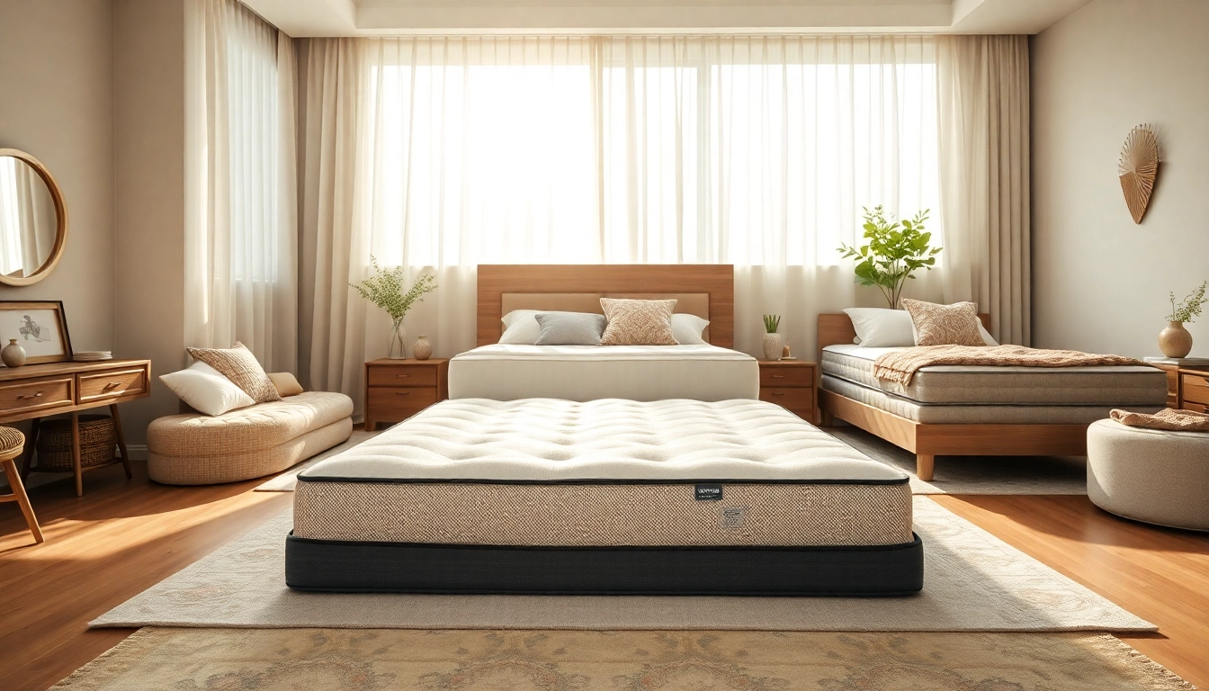 Showcasing various mattress sizes in a cozy bedroom setting emphasizing comfort and style.