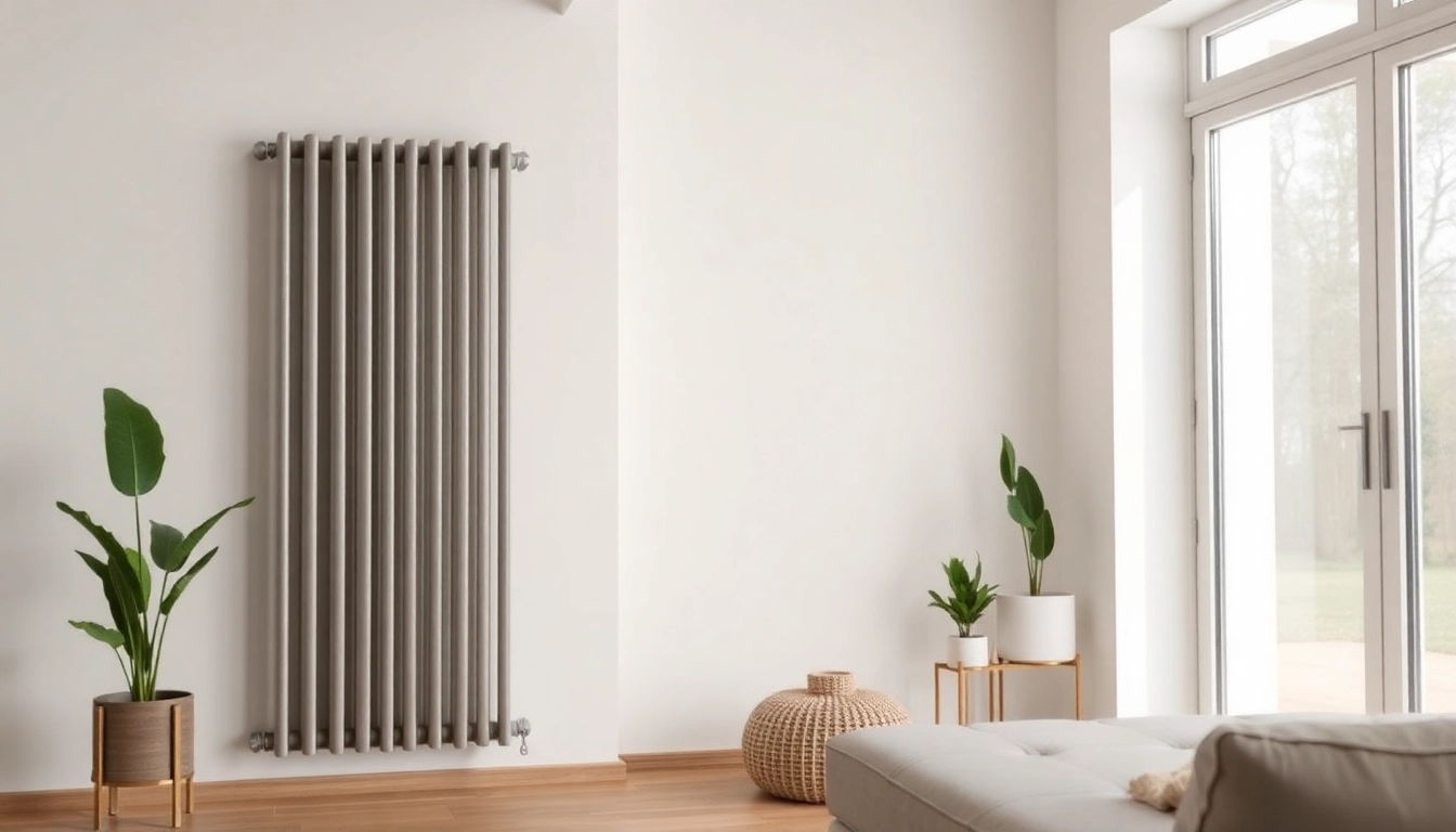 Heizkörper kaufen: Modernes Heizradiator im eleganten Wohnambiente.