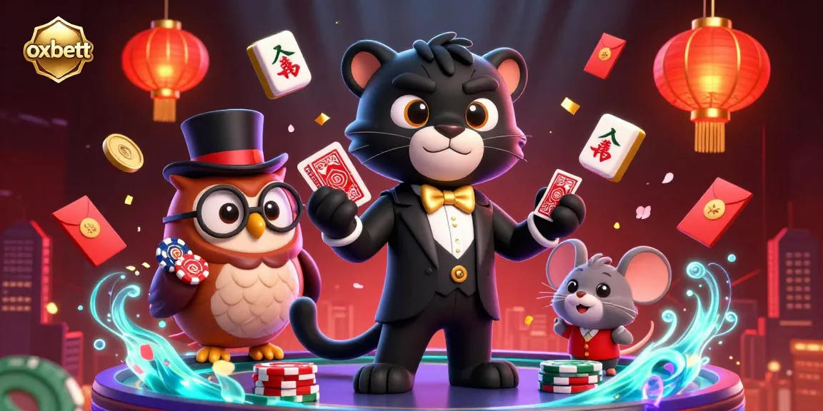 Experience the allure of gaming at Oxbett with vibrant illustrations of poker fun.