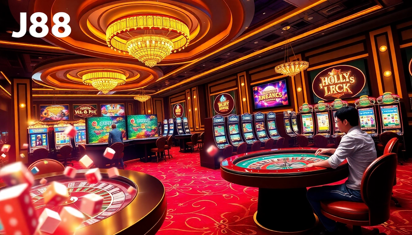 Experience J88 excitement with immersive casino tables and vibrant gaming action.