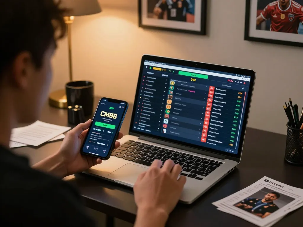 Exciting sports betting moment on CM88 app showcasing live games and user engagement.