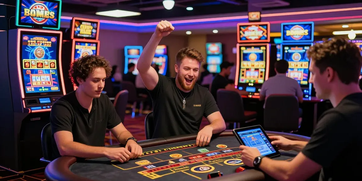 Players enjoying games at non UK licensed casinos featuring vibrant atmosphere and payment options.