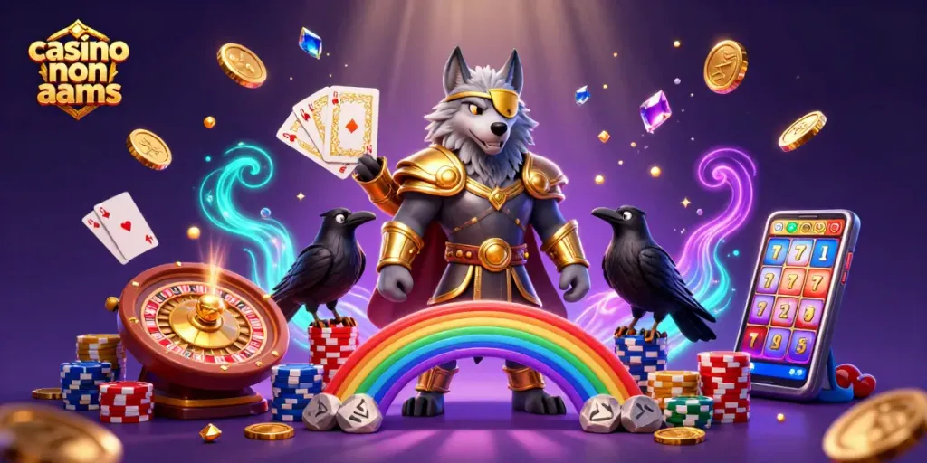 Giocare nei casino non AAMS: divertiti con slot e roulette in un'illustrazione 3D vibrante.