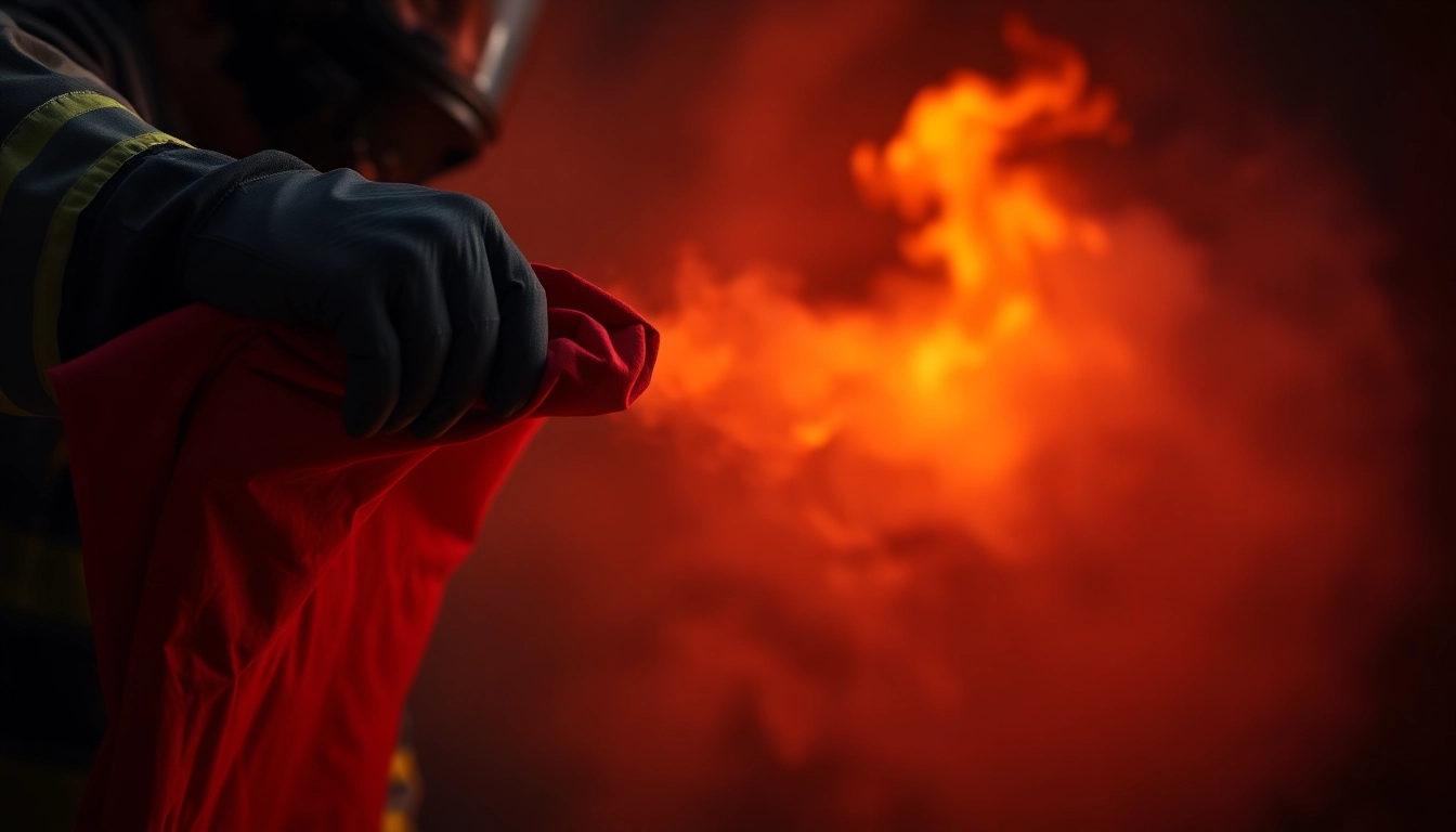 Using a wholesale fire blanket to extinguish flames effectively at the scene of an emergency.