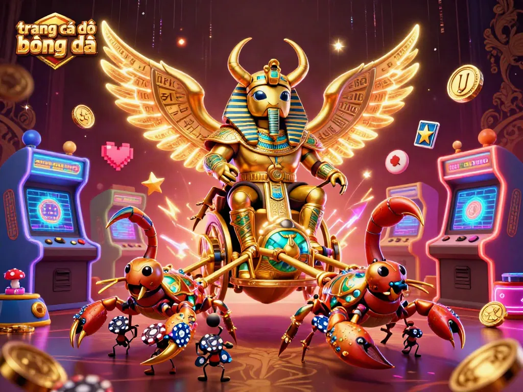 Trang cá độ bóng đá: Trải nghiệm cá độ hấp dẫn với biểu tượng vàng và phòng game đầy màu sắc.