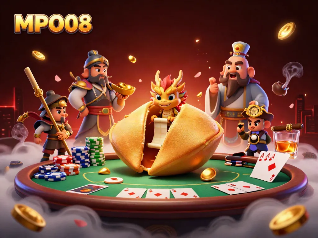 Engage with MPO08’s online gaming world featuring dynamic poker elements and whimsical characters.
