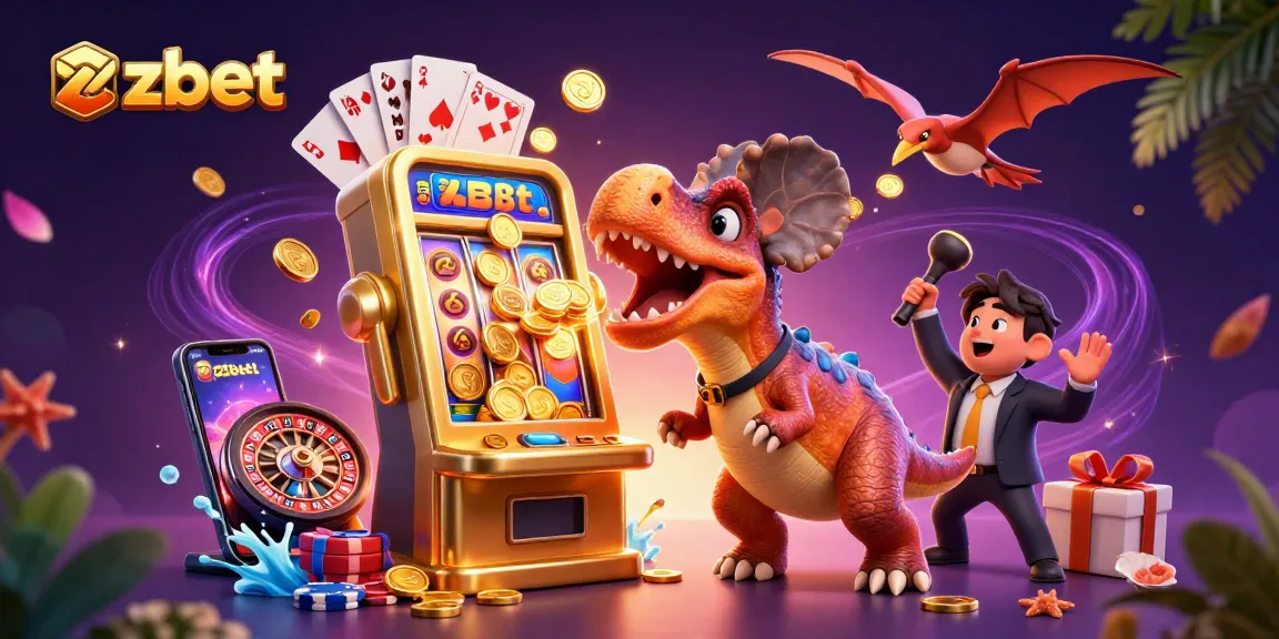 Experience the thrill of zbet as a pachycephalosaurus wins jackpot coins from a golden slot machine.