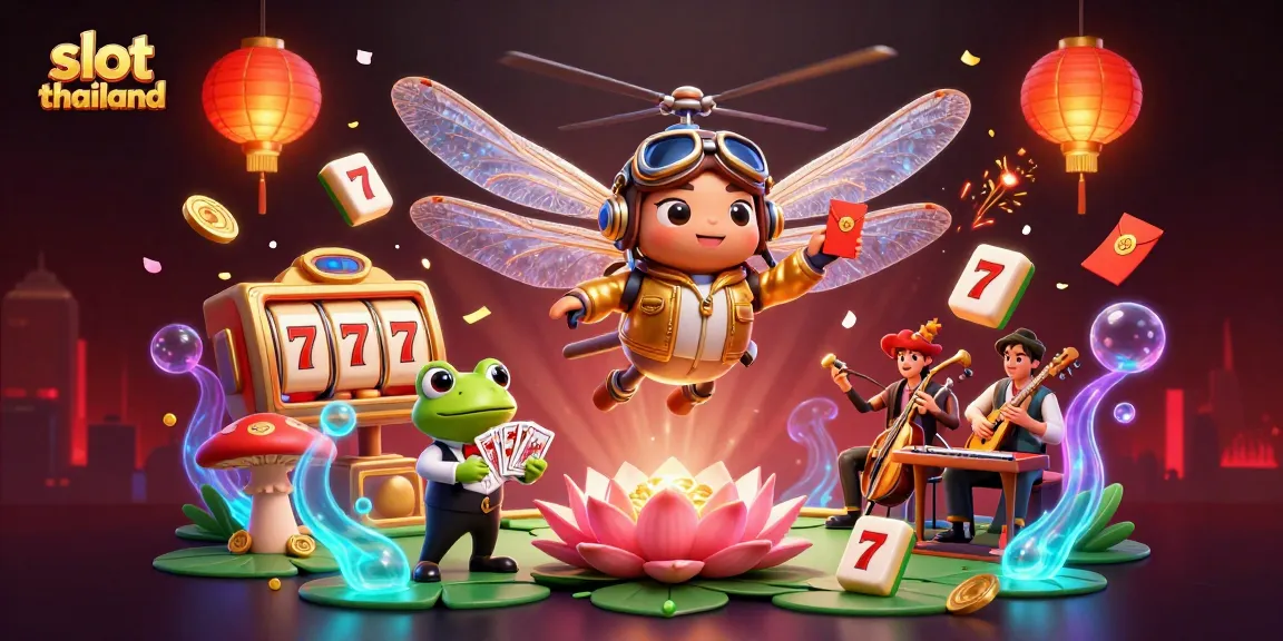 Engage with slot thailand's vibrant casino culture in this lively 3D illustration showcasing dynamic game elements.
