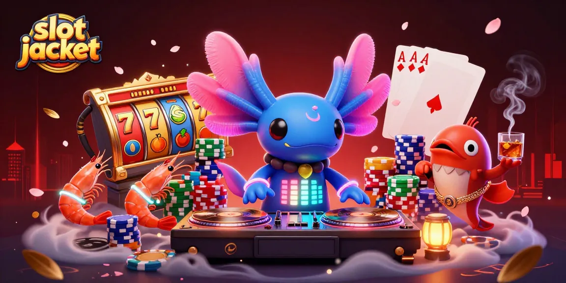 Experience the excitement of the slot jackpot with neon characters celebrating a winning moment in a colorful casino.