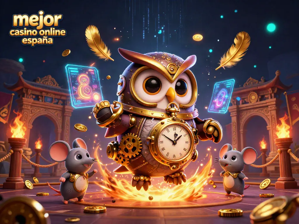 Ilustración de un divertido casino donde el mejor casino online España ofrece juegos únicos y emocionantes.