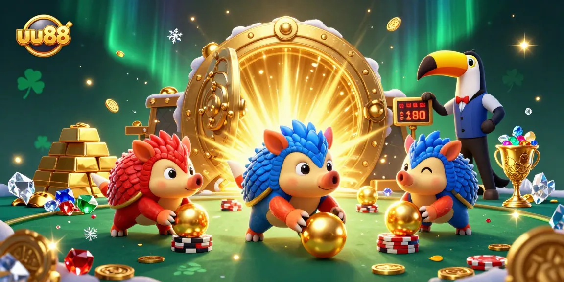 uu88 rivals compete in a casino game scene filled with gold treasures and dynamic action