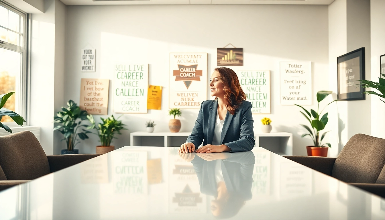 Engaging career coaching session with a professional coach and client in a bright office.