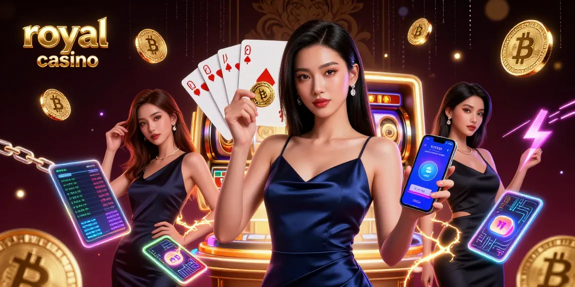 Experience royal casino action with 3D slot reels, Bitcoin coins, and a confident gamer showcasing excitement.