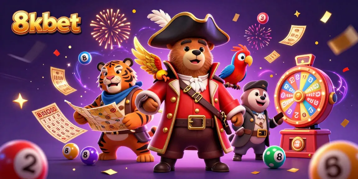 Experience thrilling gameplay with 8xbet's colorful lottery balls and festive casino atmosphere.