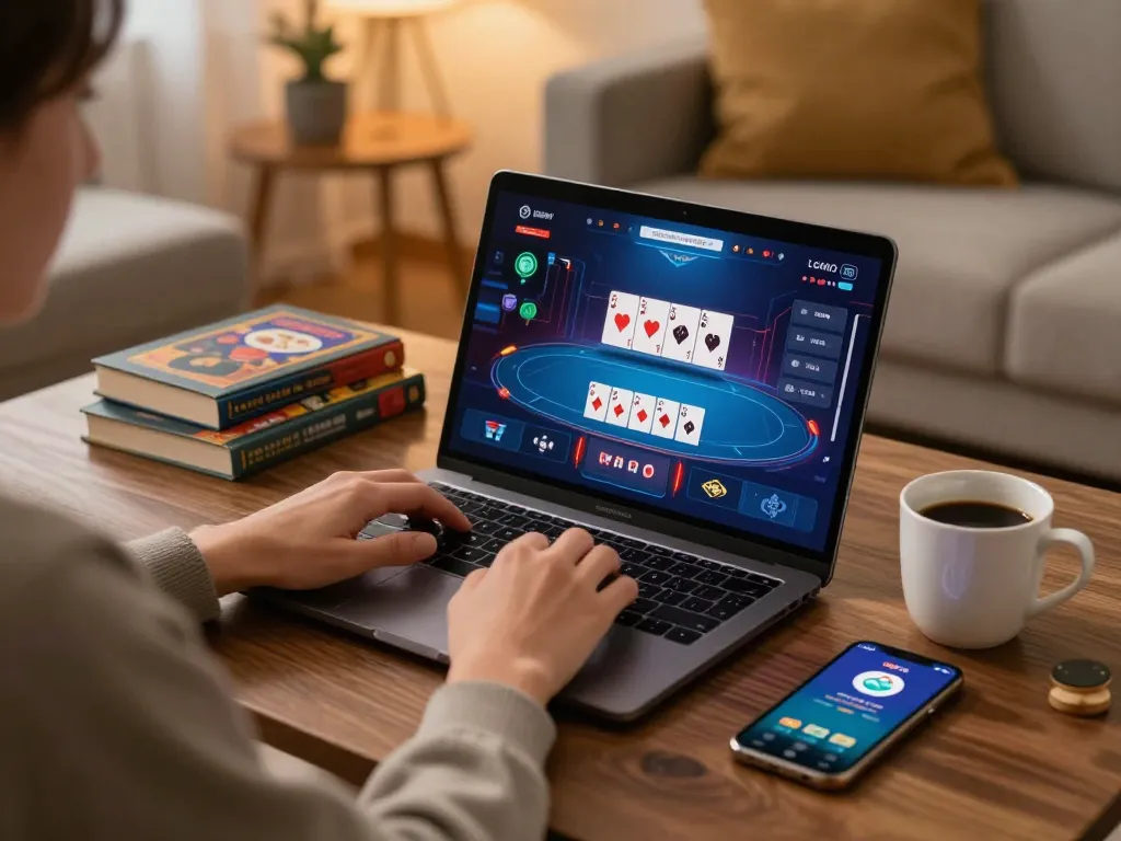 Experience immersive online poker gameplay on 789, displaying strategic betting hands.