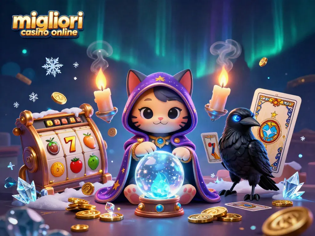 Scopri i migliori casino online grazie a un'affascinante immagine con gatti mistici e simboli d'azzardo.