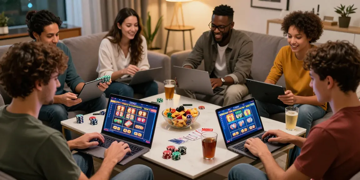 Players enjoying games at credit card casinos in a cozy home setting.