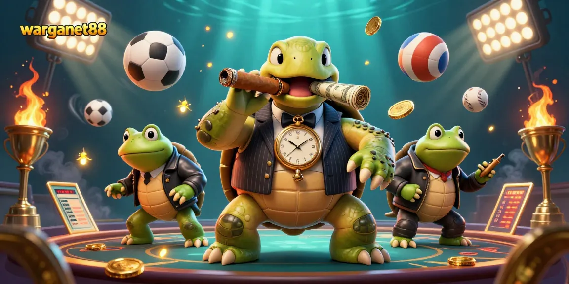 Experience thrilling sports betting with warganet88's vibrant gaming illustration.