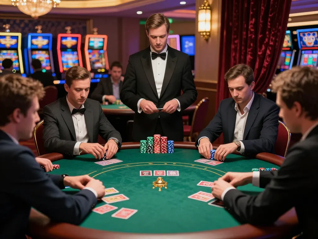 Players at a poker tournament in a casino showcasing C203 strategy in an exciting atmosphere.
