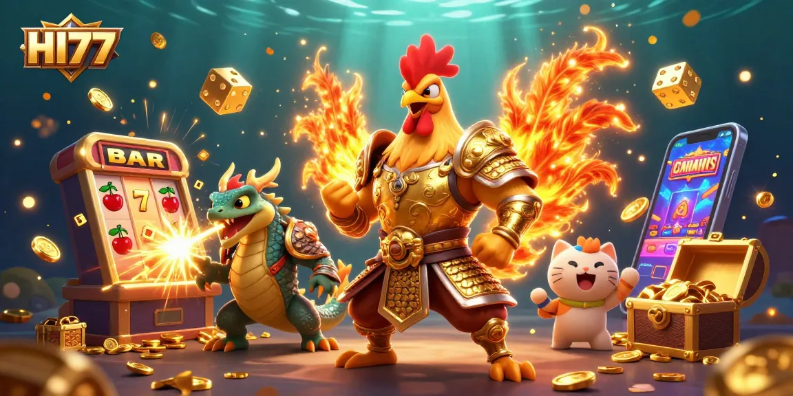 HI77 engages players with vibrant 3D casino action featuring dynamic jackpots and joyful characters.