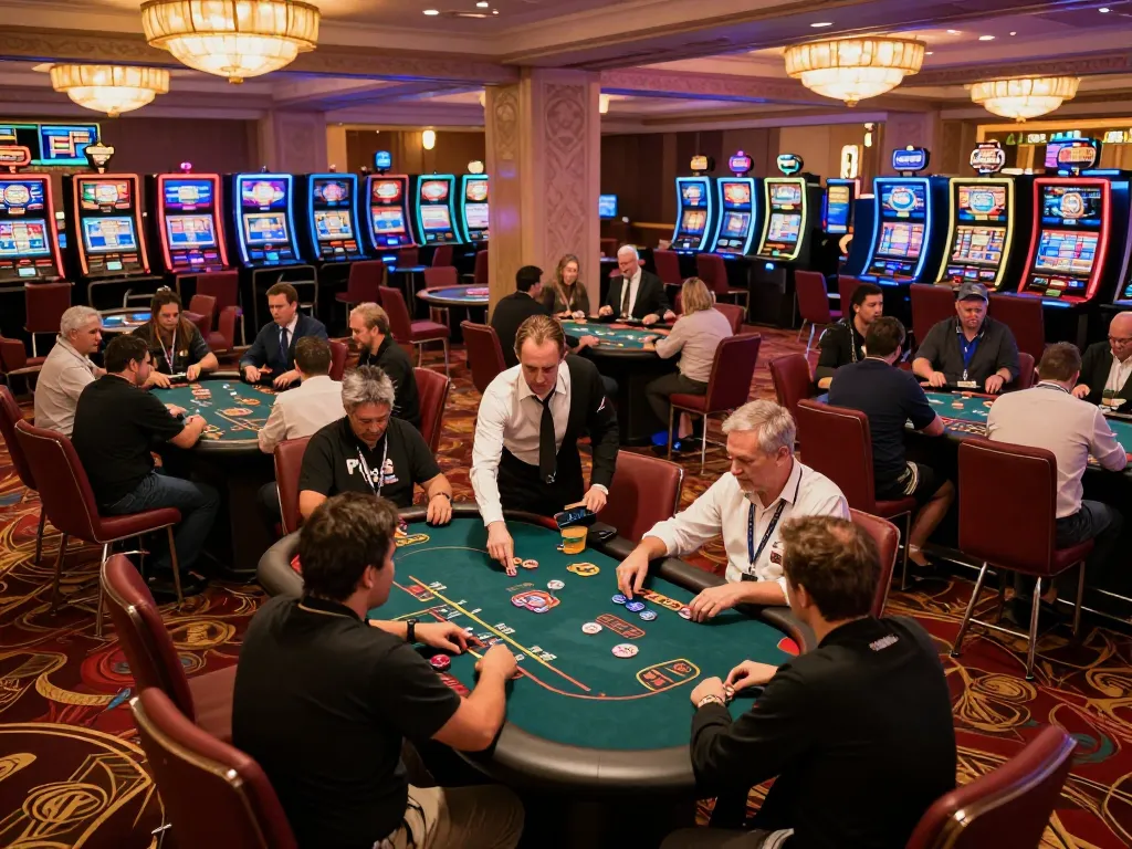 Engage in exciting poker gameplay at MB66-t casino, showcasing intense player interactions and vibrant atmosphere
