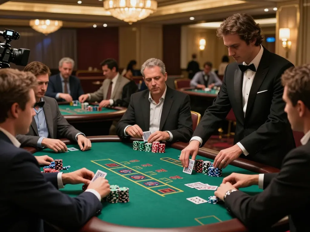 Players engaging in an exciting game of blackjack at LV88 casino, showcasing dynamic interactions and strategic gameplay.