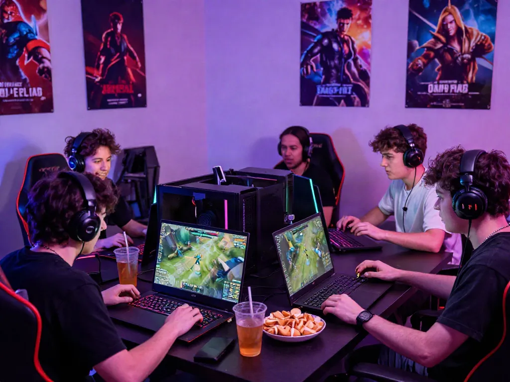 Exciting esports gaming session at KU88 with players and vibrant atmosphere.