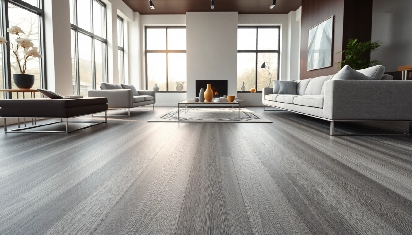 Stylish vinyl plank flooring enhances the ambiance of a modern living room.