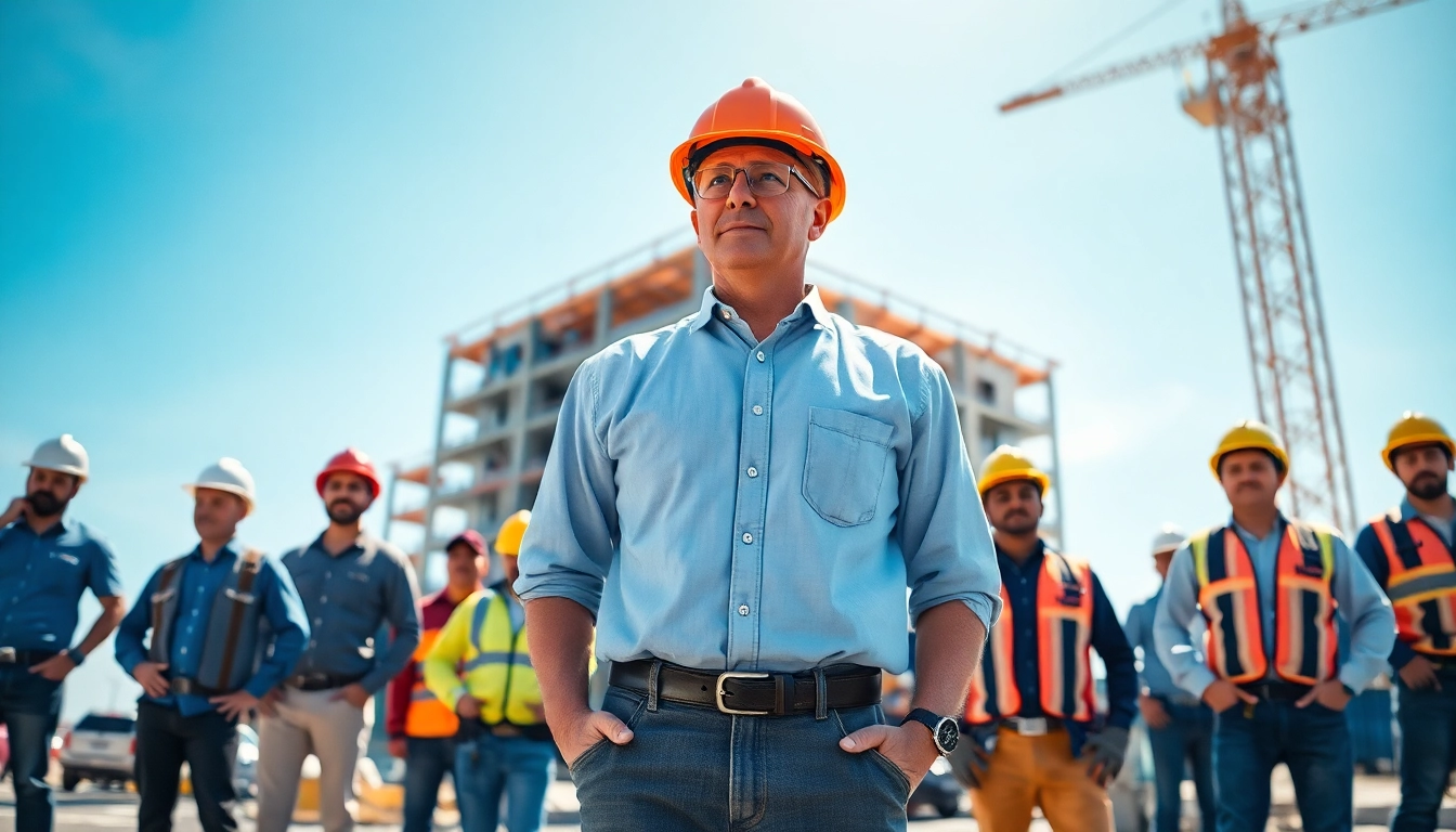 New Jersey Commercial General Contractor managing a construction team at a busy urban construction site.