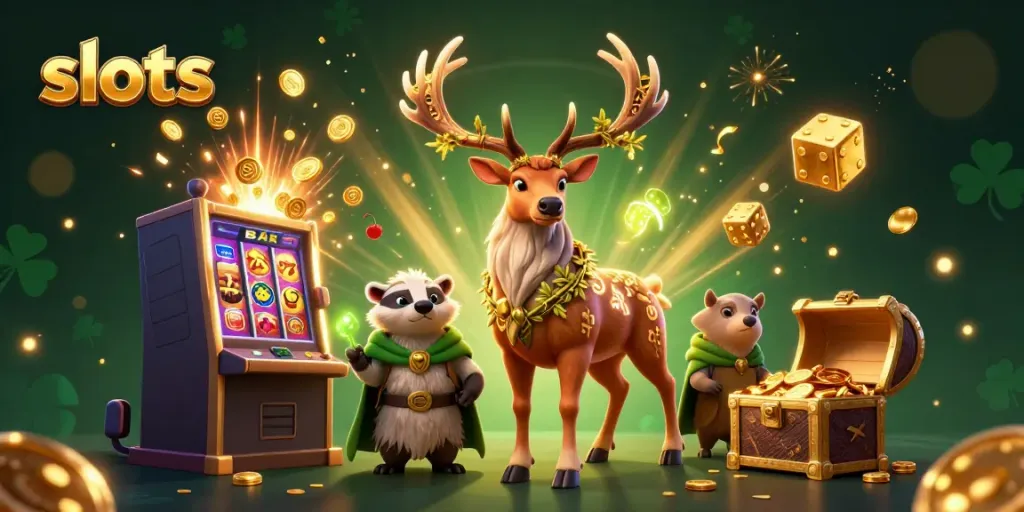 Experience thrilling slots action with a Celtic druid and mystical elements in this dynamic illustration.