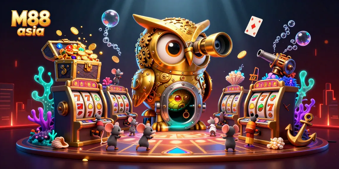 Experience the excitement at M88 asia with vibrant gaming elements and dynamic 3D visuals.