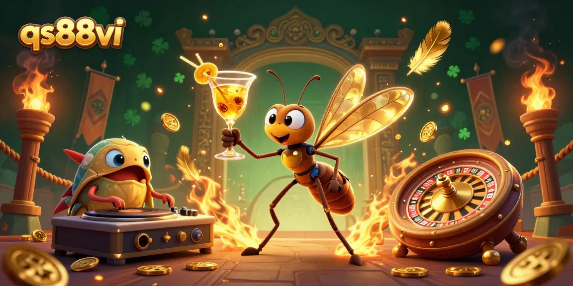 Engage in thrilling gameplay at qs88vi with vibrant casino symbols and dynamic characters.