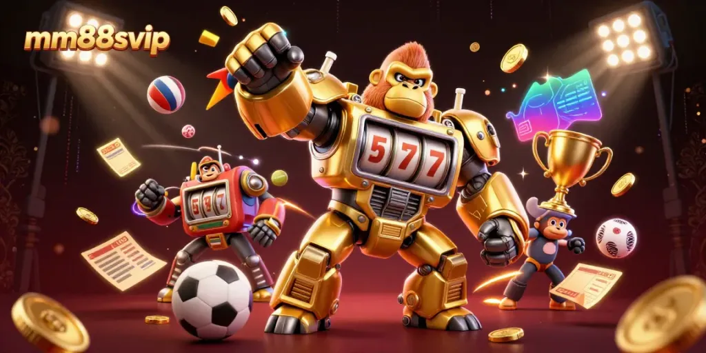 Experience the excitement of gambling with mm88svip in a vibrant 3D casino scene.