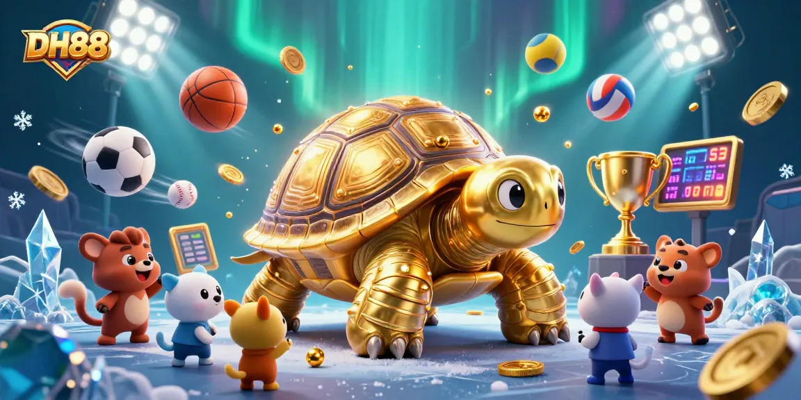 Experience thrilling action at DH88 with dynamic sports betting and a colossal golden tortoise pinball machine.