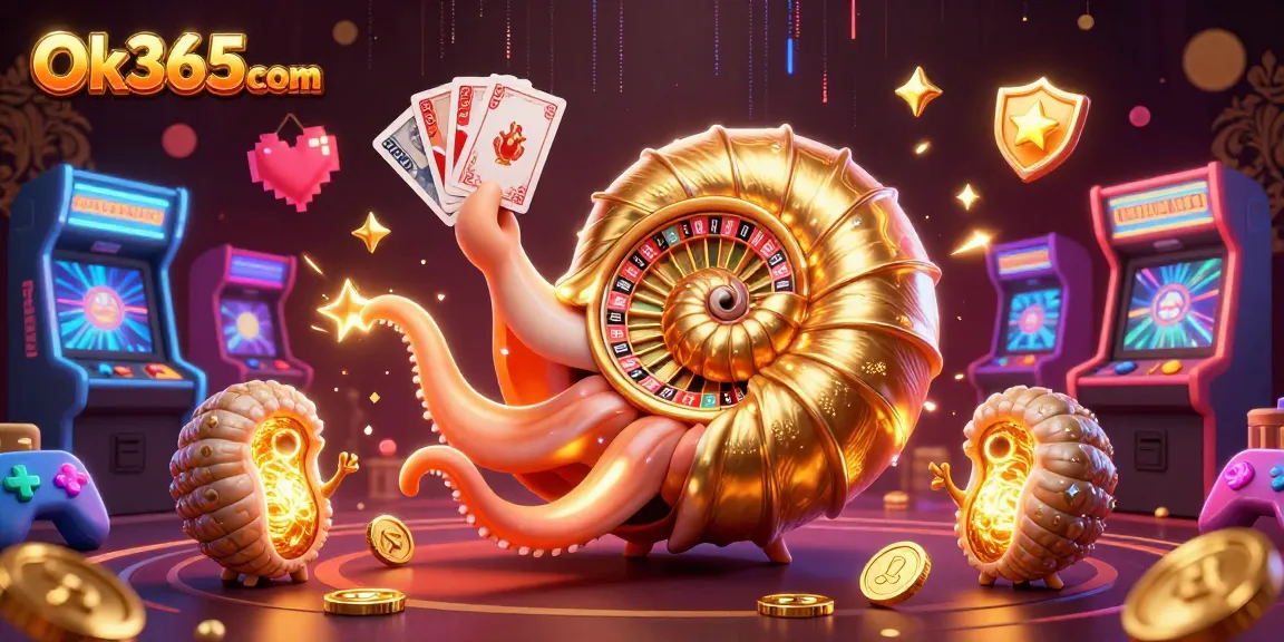 Engage in thrilling gameplay with Ok365com's casino-inspired dynamic scene featuring vibrant characters and game elements.