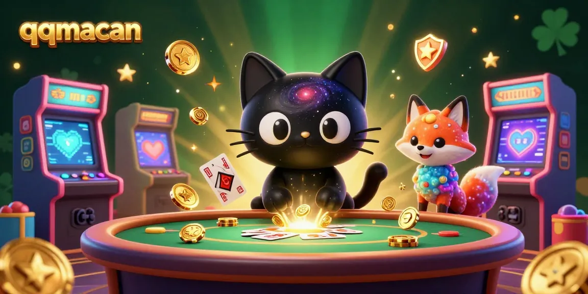 Spin the reels of fortune with qqmacan's immersive cosmic casino experience featuring colorful 3D characters.