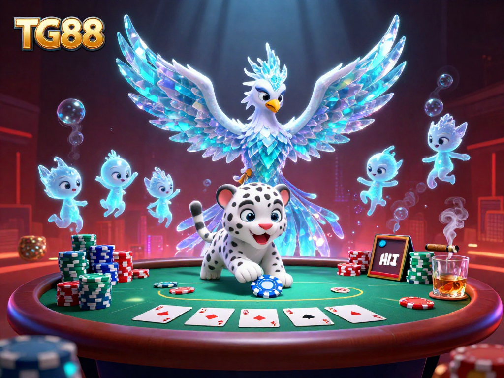Engage with TG88 in this captivating 3D casino scene filled with interactive gaming fun.