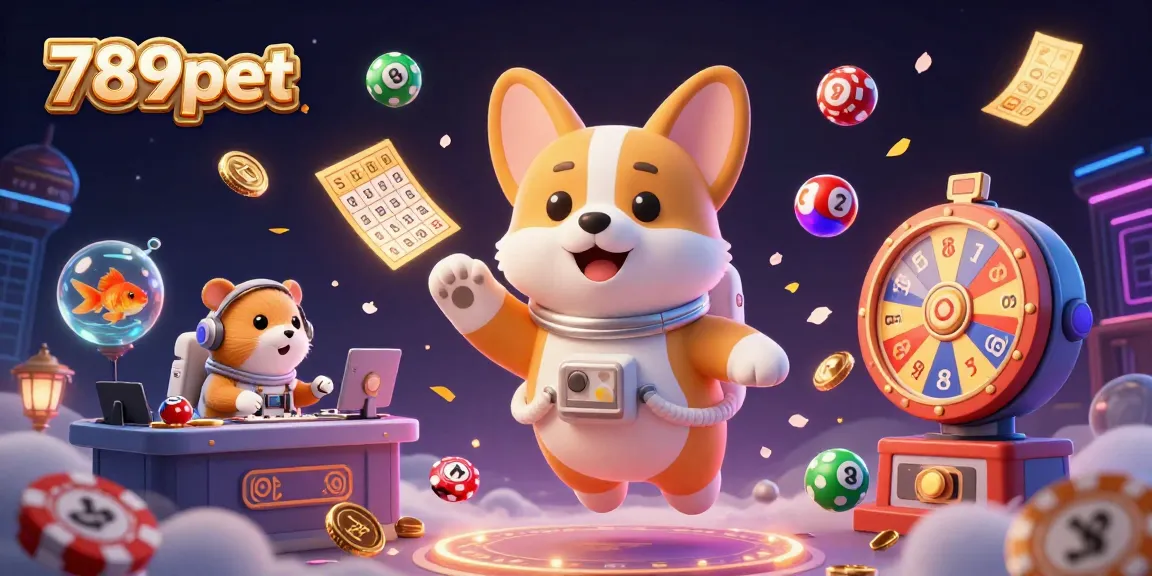 Experience the thrill of 789pet with a vibrant 3D casino scene full of exciting gambling elements.